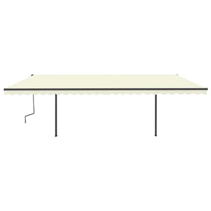 vidaXL Markise Automatisch Einziehbar mit Pfosten 6x3 m Creme