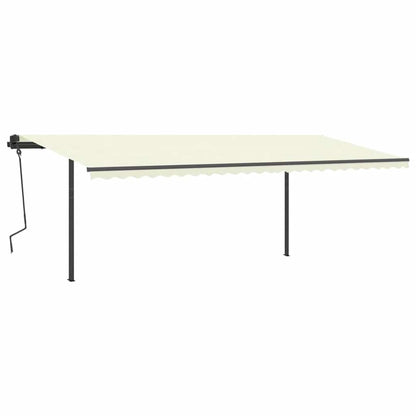 vidaXL Markise Automatisch Einziehbar mit Pfosten 6x3 m Creme