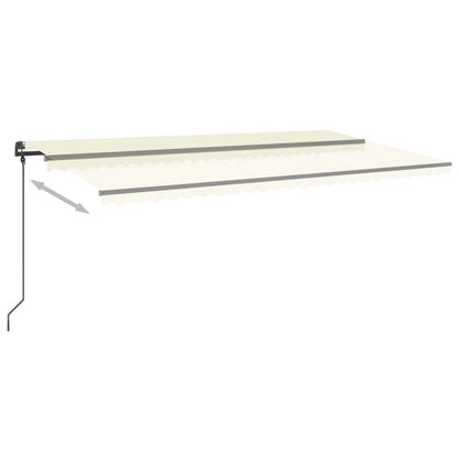 vidaXL Markise Automatisch Einziehbar mit Pfosten 6x3 m Creme
