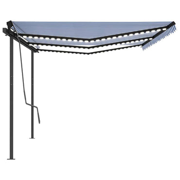 vidaXL Automatische Markise mit LED & Windsensor 6x3 m Blau & Weiß