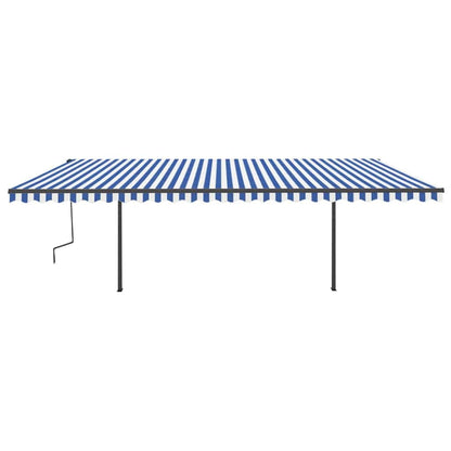 vidaXL Automatische Markise mit LED & Windsensor 6x3 m Blau & Weiß