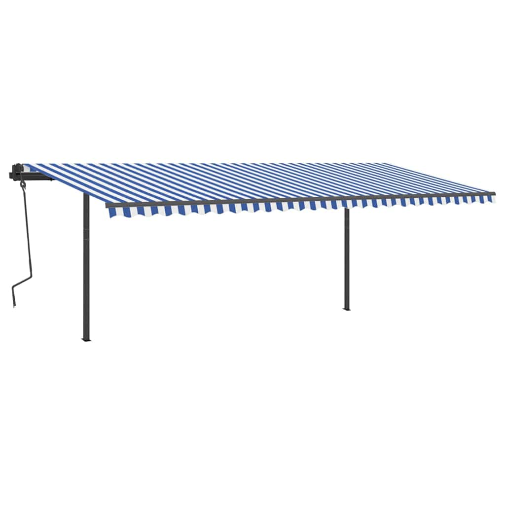 vidaXL Automatische Markise mit LED & Windsensor 6x3 m Blau & Weiß