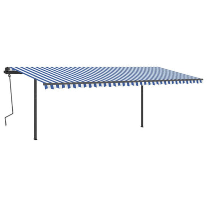 vidaXL Automatische Markise mit LED & Windsensor 6x3 m Blau & Weiß