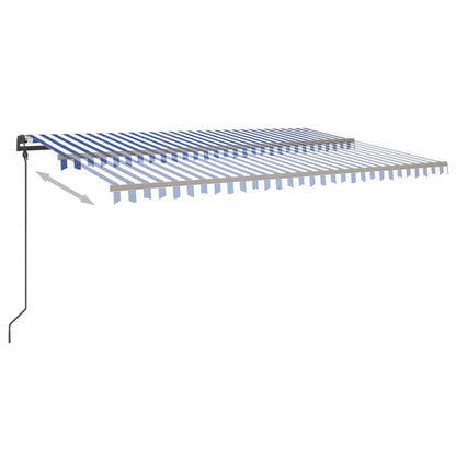 vidaXL Automatische Markise mit LED & Windsensor 6x3 m Blau & Weiß