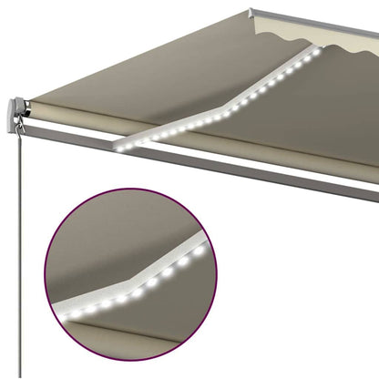 vidaXL Automatische Markise mit LED & Windsensor 6x3 m Cremeweiß