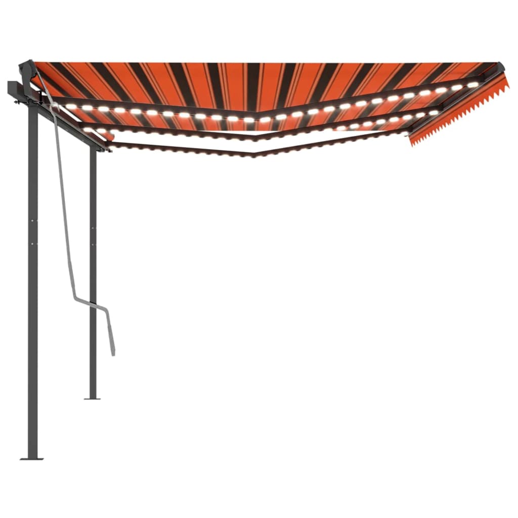 vidaXL Automatische Markise mit LED & Windsensor 6x3 m Orange & Braun