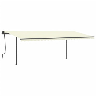 vidaXL Markise Manuell Einziehbar mit Pfosten 6x3,5 m Creme