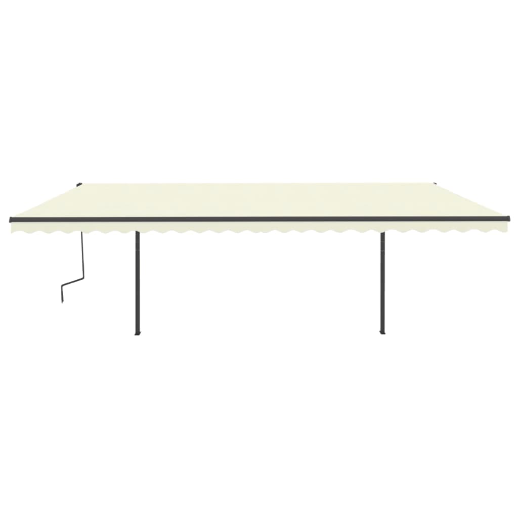vidaXL Markise Manuell Einziehbar mit Pfosten 6x3,5 m Creme