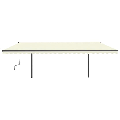vidaXL Markise Manuell Einziehbar mit Pfosten 6x3,5 m Creme