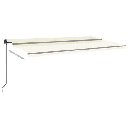 vidaXL Markise Manuell Einziehbar mit Pfosten 6x3,5 m Creme