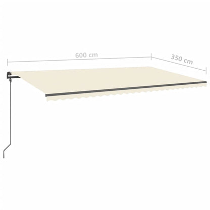 vidaXL Markise Manuell Einziehbar mit Pfosten 6x3,5 m Creme