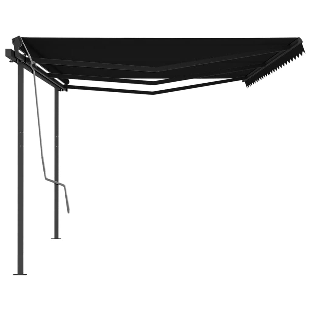 vidaXL Markise Manuell Einziehbar mit Pfosten 6x3,5 m Anthrazit