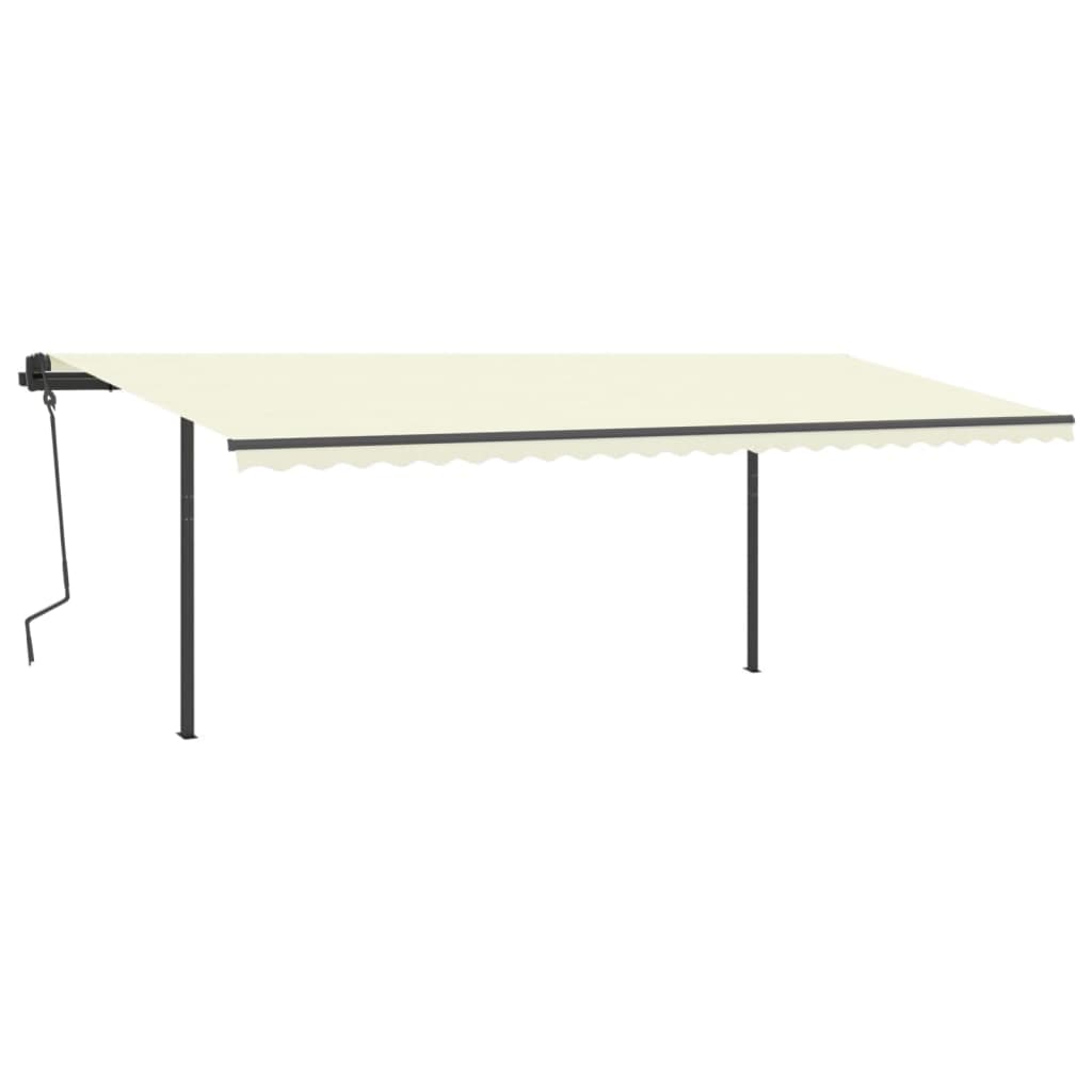 vidaXL Markise Manuell Einziehbar mit LED 6x3,5 m Creme
