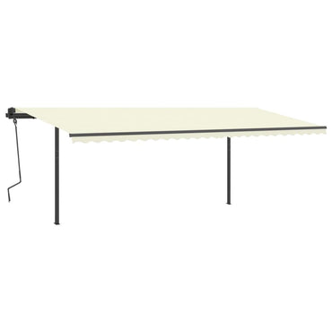vidaXL Markise Manuell Einziehbar mit LED 6x3,5 m Creme