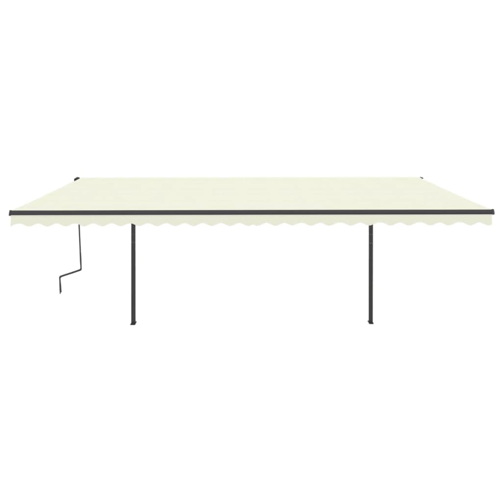vidaXL Markise Manuell Einziehbar mit LED 6x3,5 m Creme