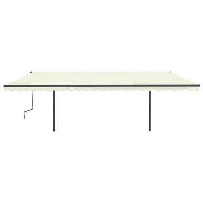 vidaXL Markise Manuell Einziehbar mit LED 6x3,5 m Creme
