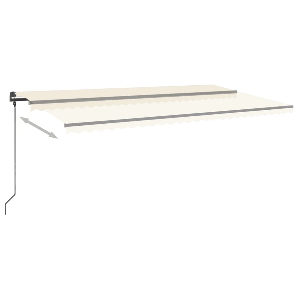 vidaXL Markise Manuell Einziehbar mit LED 6x3,5 m Creme