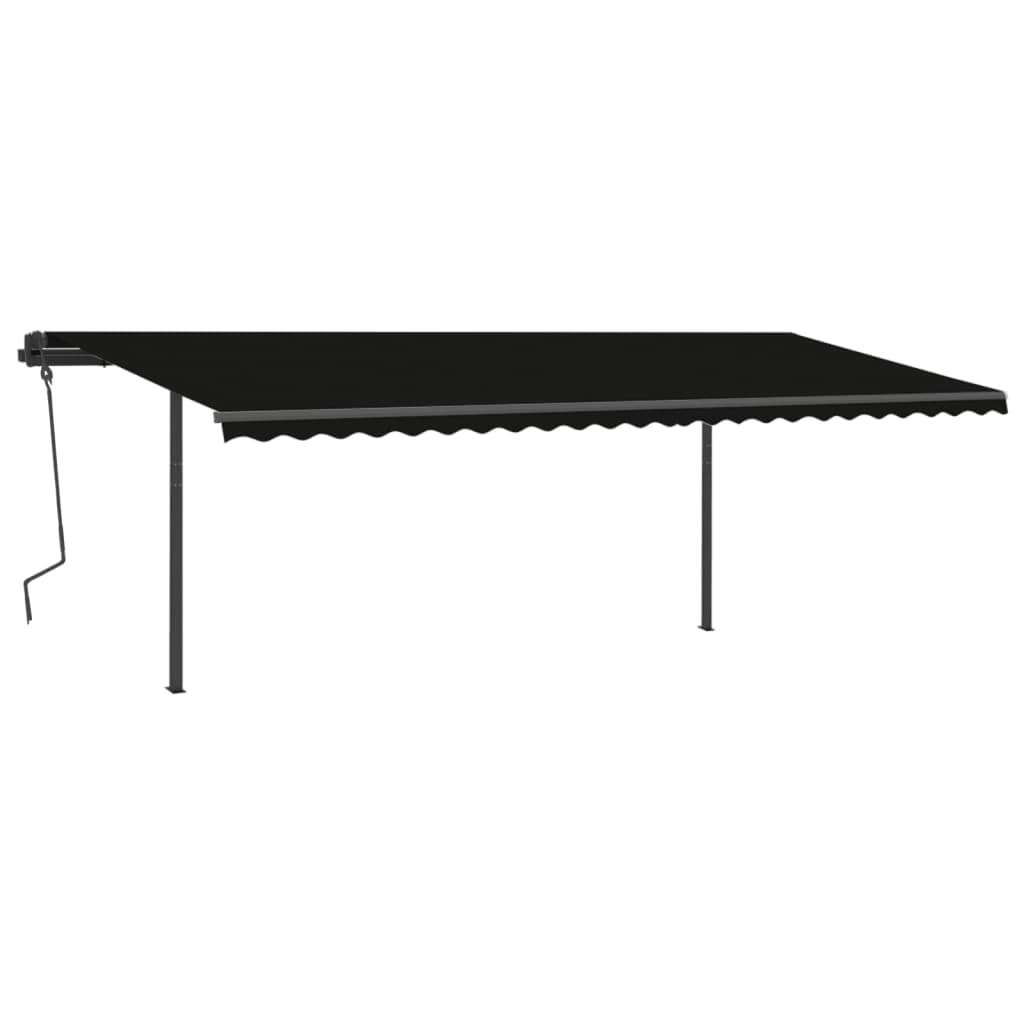 vidaXL Markise Manuell Einziehbar mit LED 6x3,5 m Anthrazit