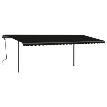 vidaXL Markise Manuell Einziehbar mit LED 6x3,5 m Anthrazit