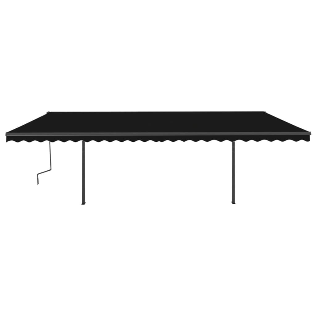 vidaXL Markise Manuell Einziehbar mit LED 6x3,5 m Anthrazit