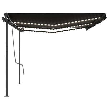vidaXL Markise Manuell Einziehbar mit LED 6x3,5 m Anthrazit