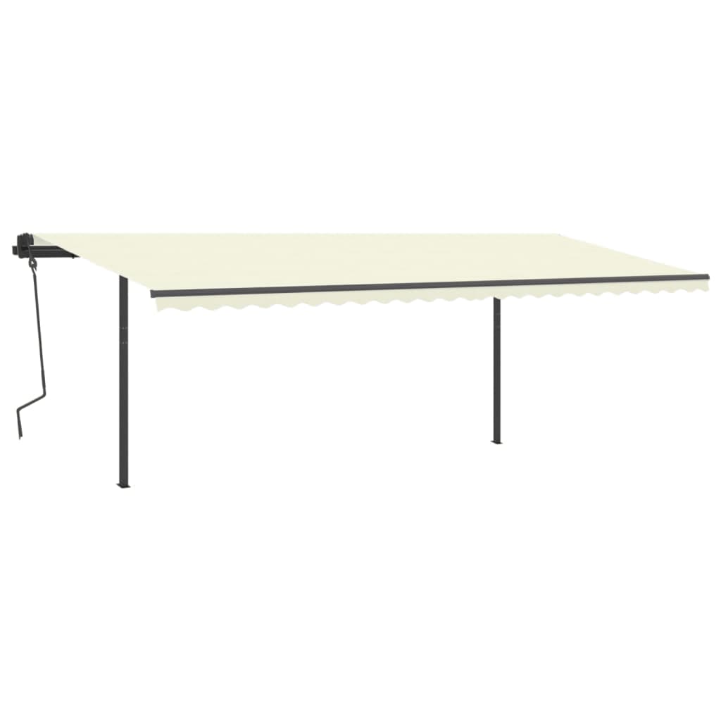 vidaXL Markise Automatisch Einziehbar mit Pfosten 6x3,5 m Creme
