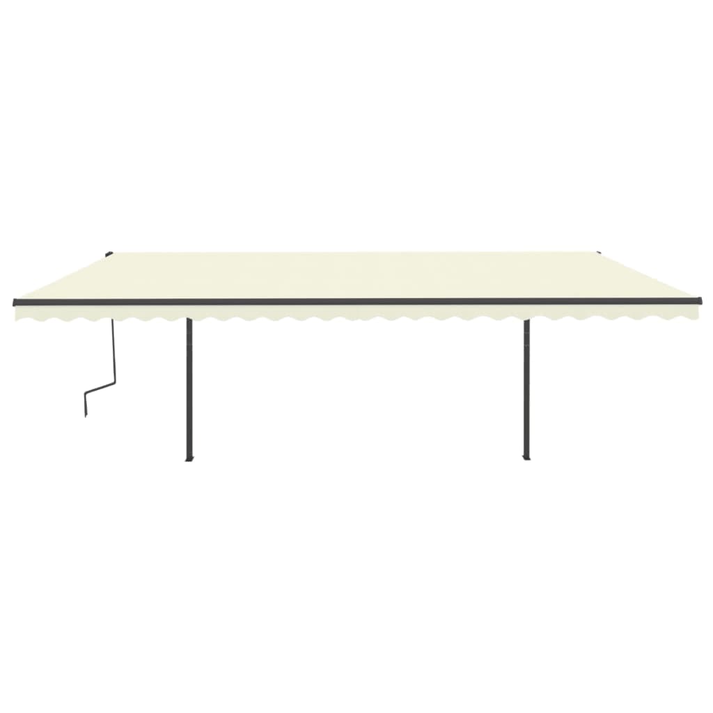 vidaXL Markise Automatisch Einziehbar mit Pfosten 6x3,5 m Creme