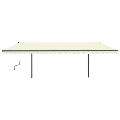vidaXL Markise Automatisch Einziehbar mit Pfosten 6x3,5 m Creme