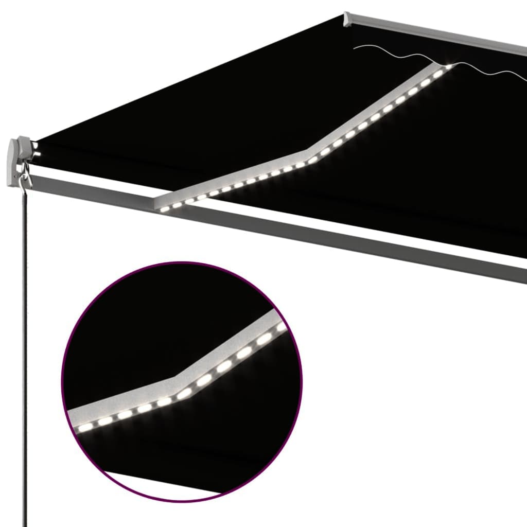 vidaXL Automatische Markise mit LED & Windsensor 6x3,5 m Anthrazit