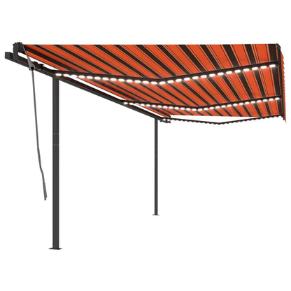 vidaXL Automatische Markise mit LED & Windsensor 6x3,5m Orange & Braun