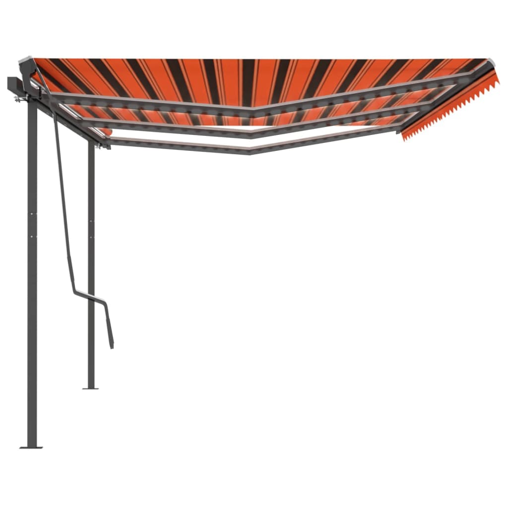 vidaXL Automatische Markise mit LED & Windsensor 6x3,5m Orange & Braun