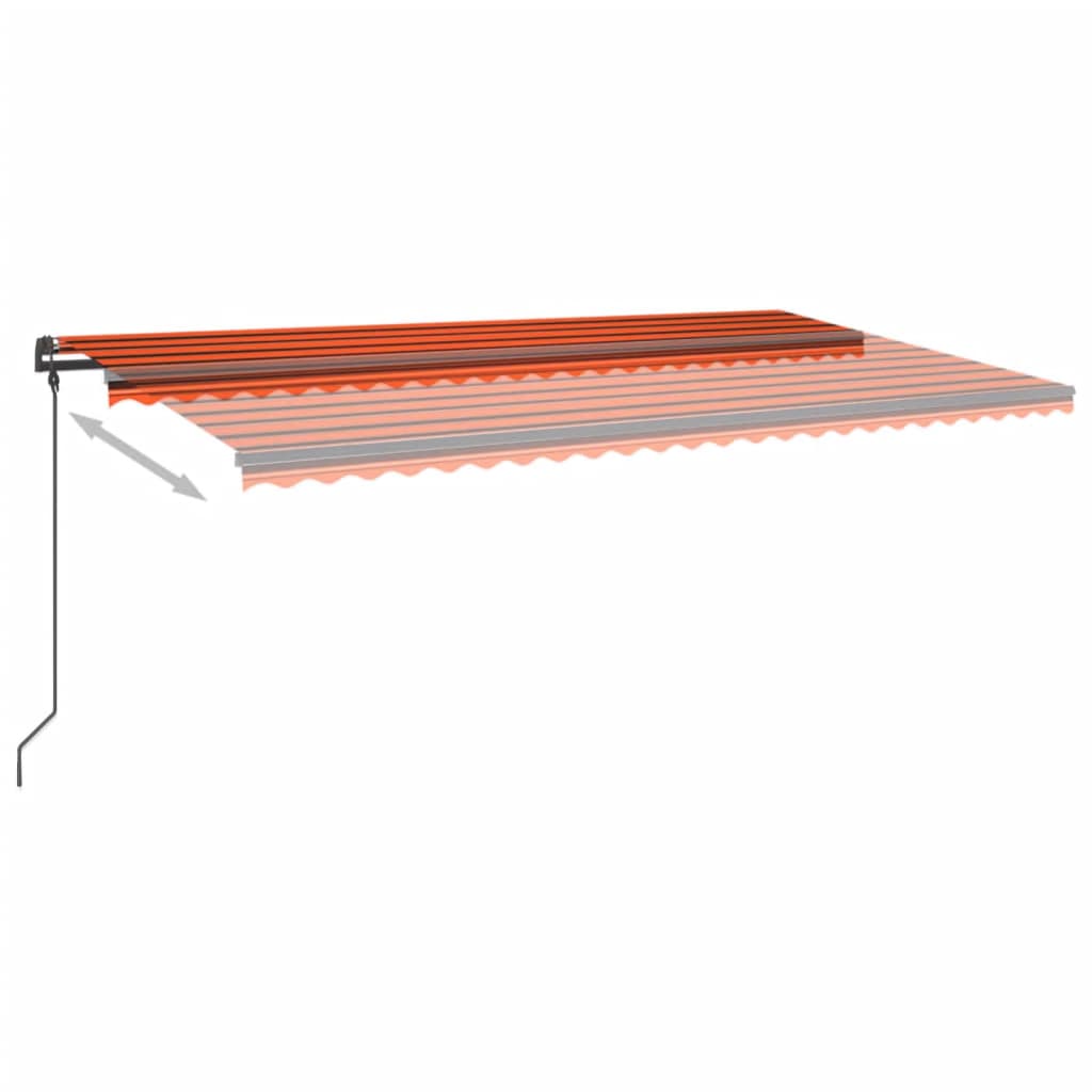 vidaXL Automatische Markise mit LED & Windsensor 6x3,5m Orange & Braun