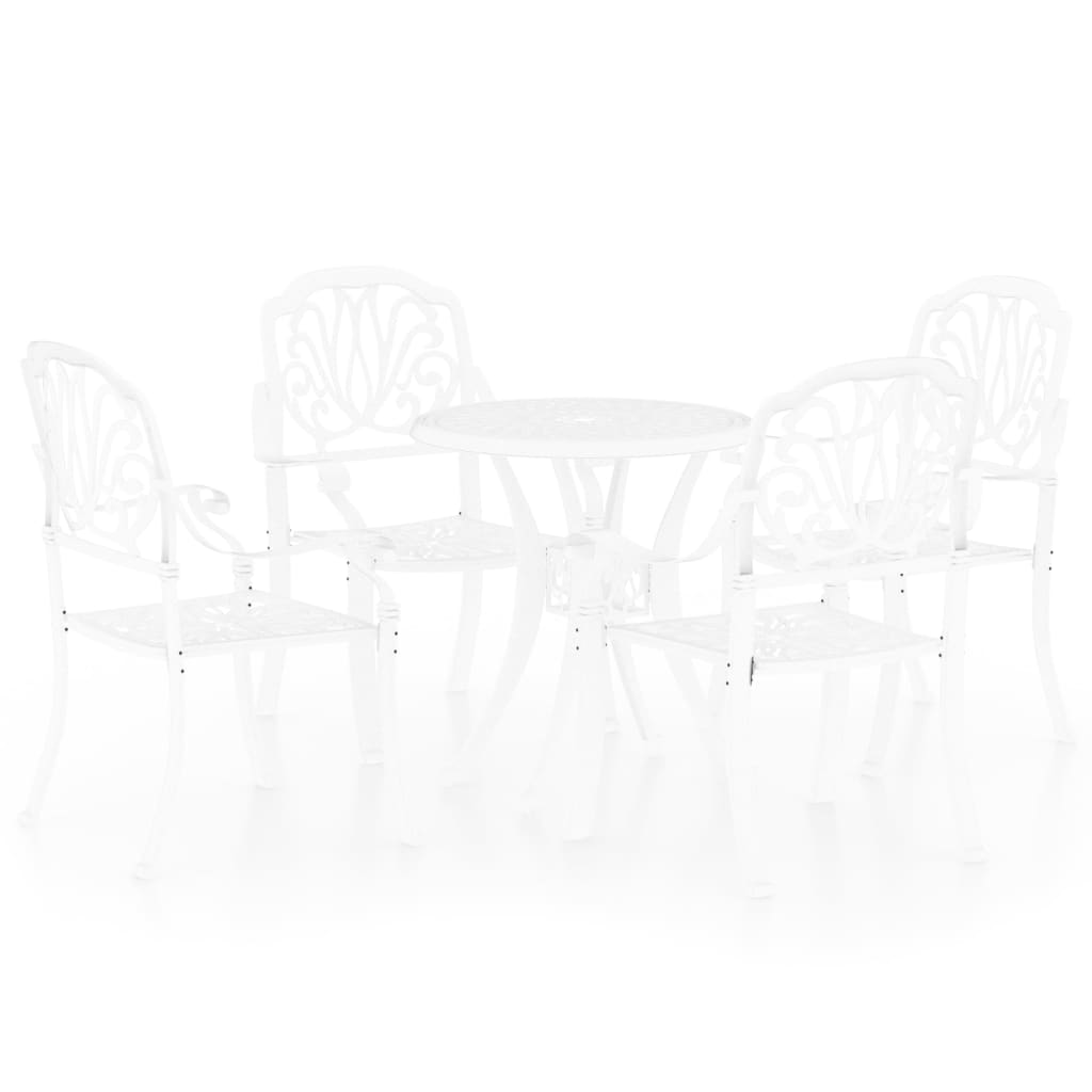 vidaXL Ensemble de bistrot 5 pièces en aluminium moulé blanc