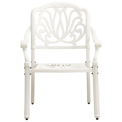 vidaXL Ensemble de bistrot 5 pièces en aluminium moulé blanc