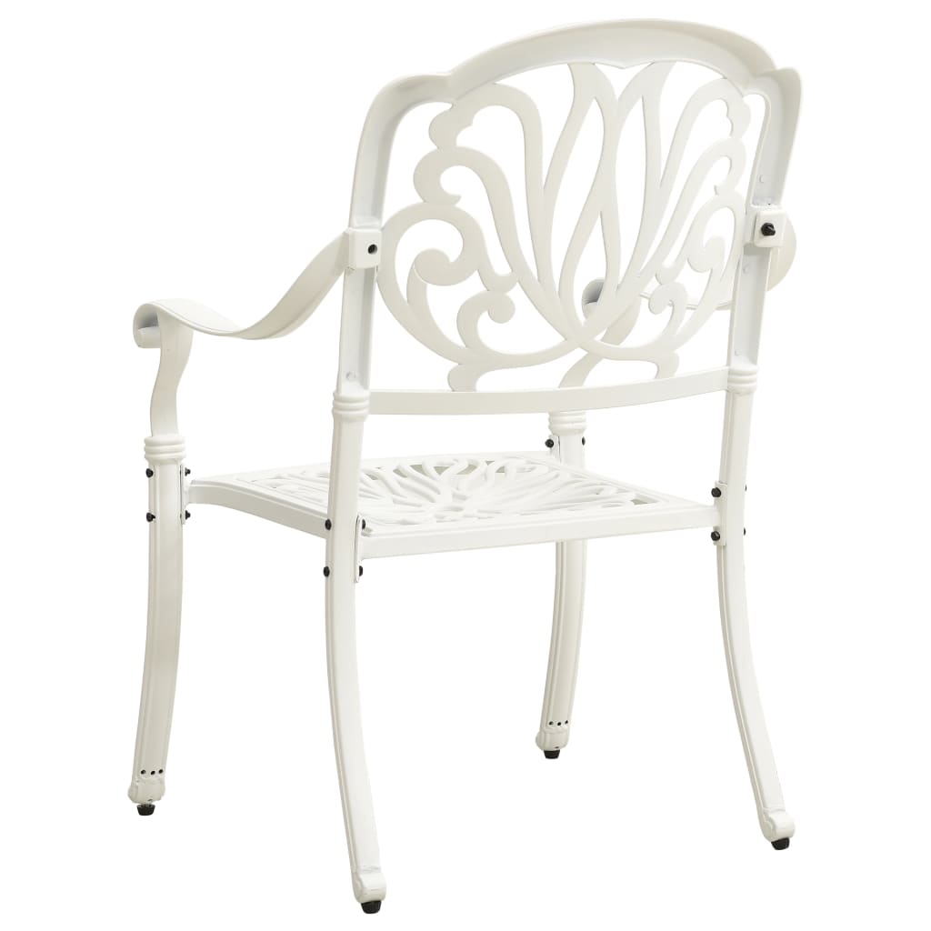 vidaXL Ensemble de bistrot 5 pièces en aluminium moulé blanc