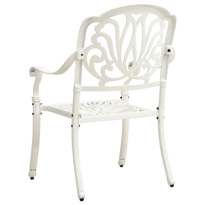 vidaXL Ensemble de bistrot 5 pièces en aluminium moulé blanc