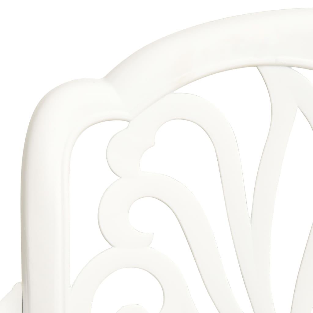 vidaXL Ensemble de bistrot 5 pièces en aluminium moulé blanc
