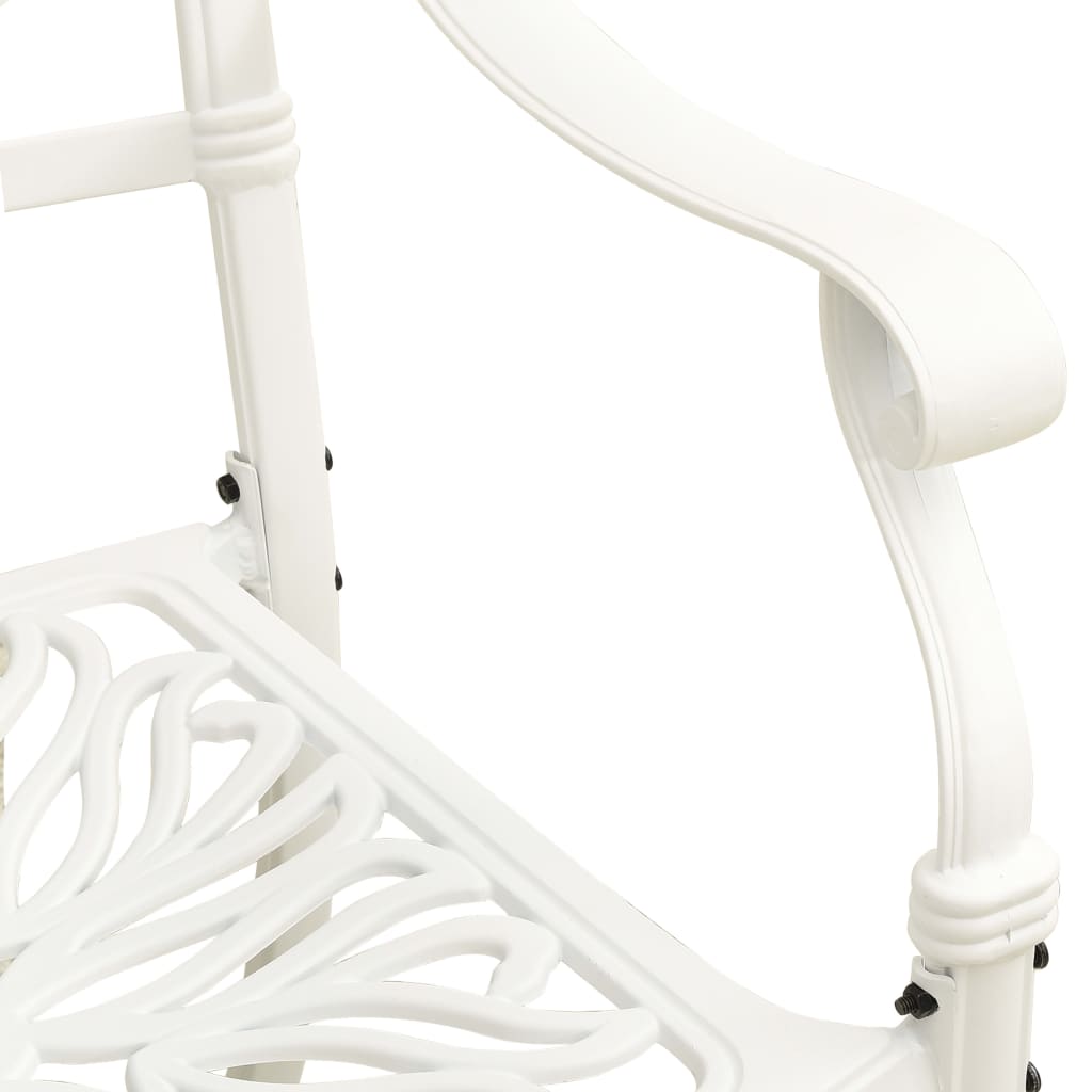 vidaXL Ensemble de bistrot 5 pièces en aluminium moulé blanc