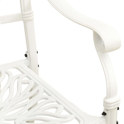 vidaXL Ensemble de bistrot 5 pièces en aluminium moulé blanc