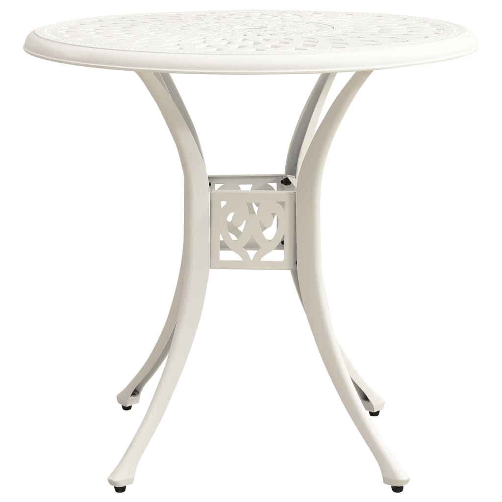 vidaXL Ensemble de bistrot 5 pièces en aluminium moulé blanc