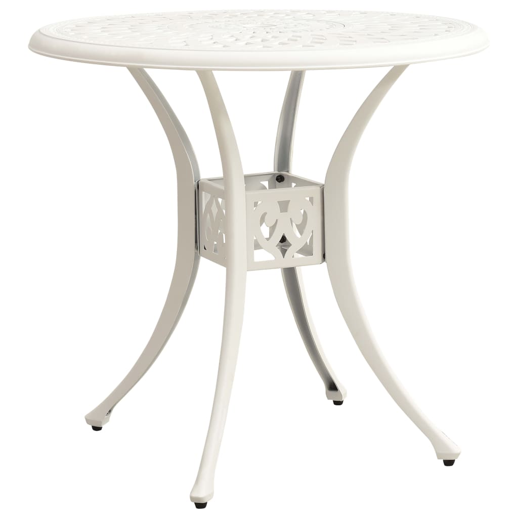 vidaXL Ensemble de bistrot 5 pièces en aluminium moulé blanc
