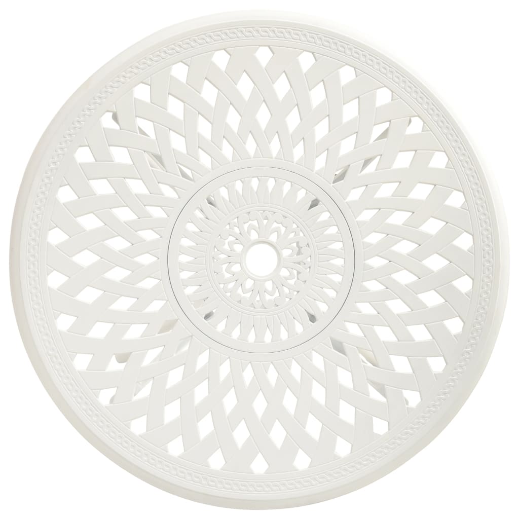 vidaXL Ensemble de bistrot 5 pièces en aluminium moulé blanc