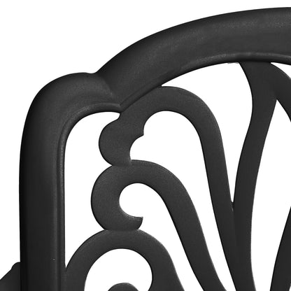 vidaXL Ensemble de bistrot 5 pièces en aluminium moulé Noir