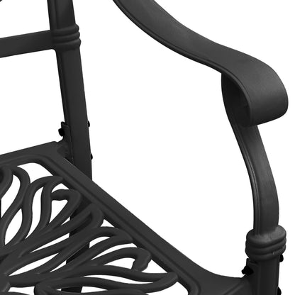 vidaXL Ensemble de bistrot 5 pièces en aluminium moulé Noir