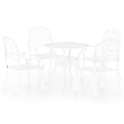 vidaXL Ensemble de bistrot 5 pcs en fonte d'aluminium Blanc