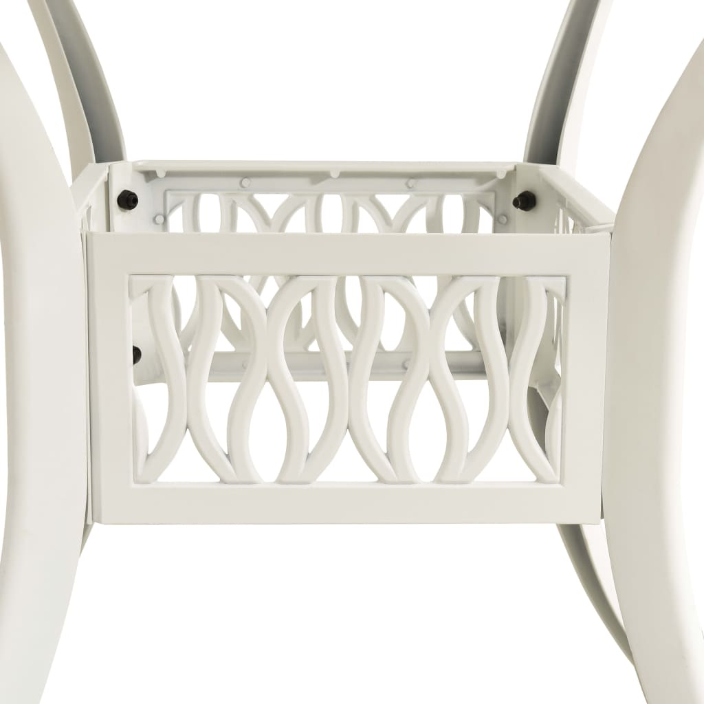 vidaXL Ensemble de bistrot 5 pcs en fonte d'aluminium Blanc