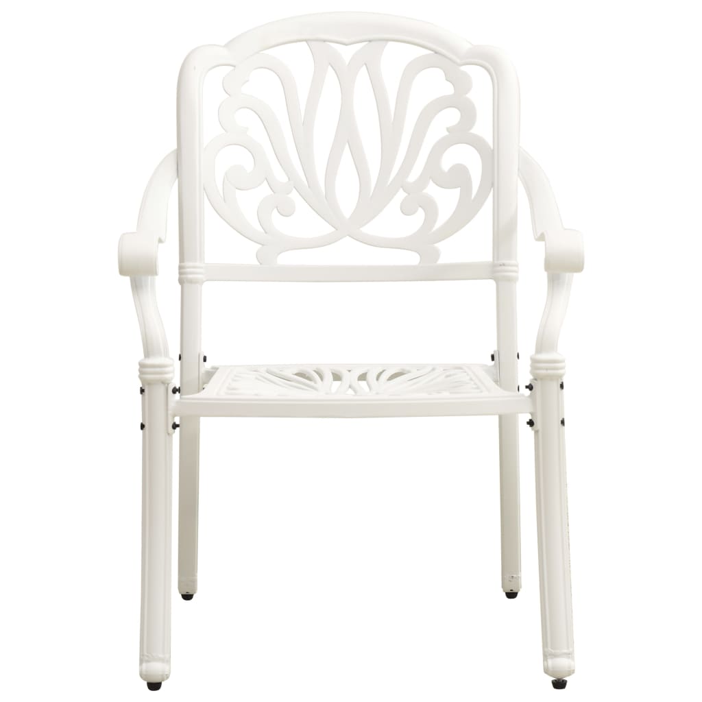 vidaXL Ensemble de bistrot 5 pcs en fonte d'aluminium Blanc