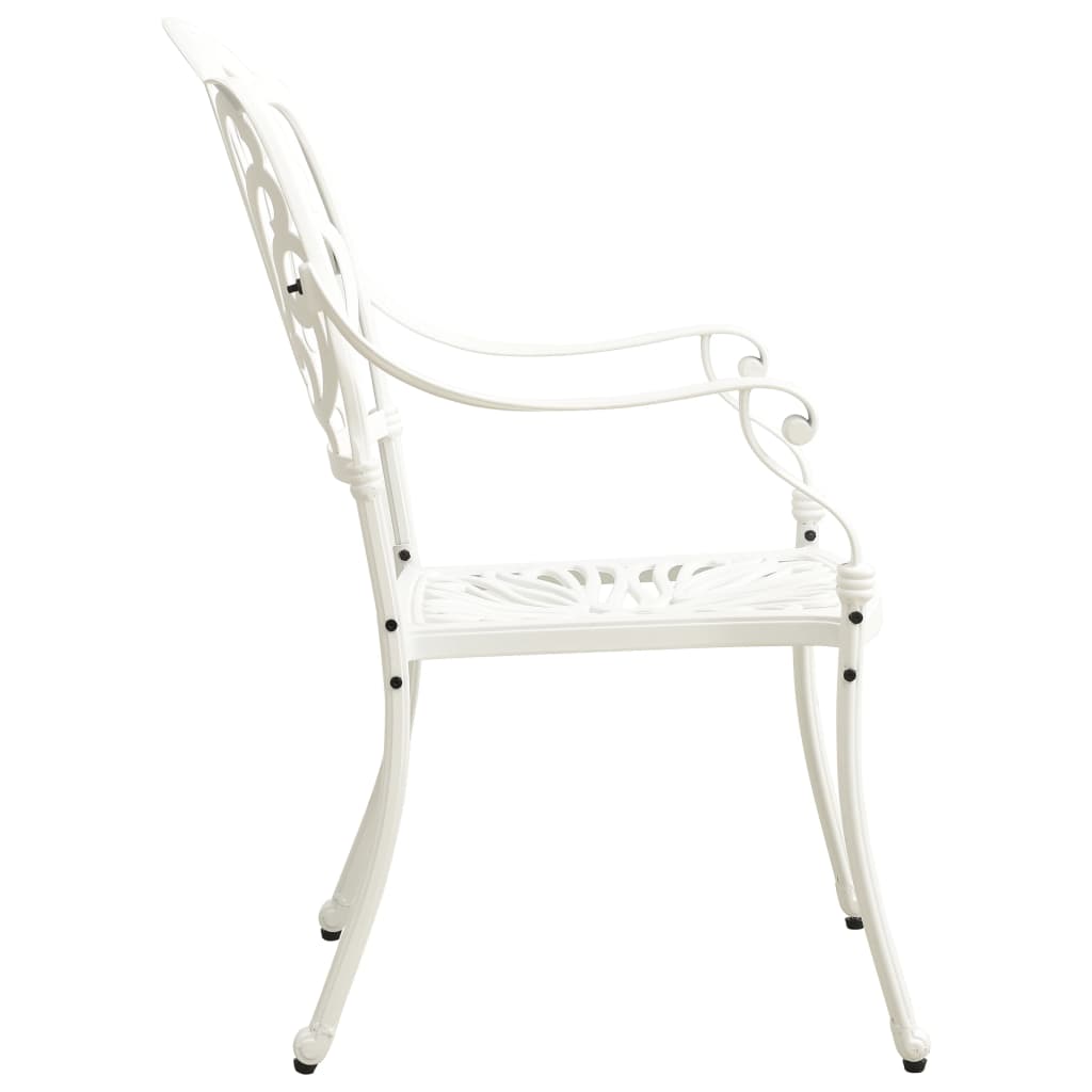 vidaXL Ensemble de bistrot 5 pcs en fonte d'aluminium Blanc