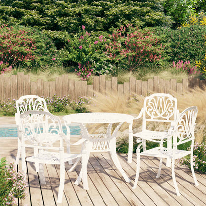 vidaXL Ensemble de bistrot 5 pcs en fonte d'aluminium Blanc