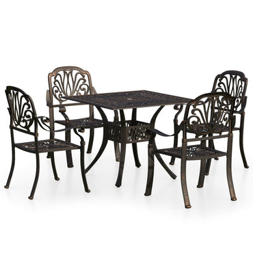 vidaXL 5-tlg. Bistro-Set Aluminiumguss Bronzen